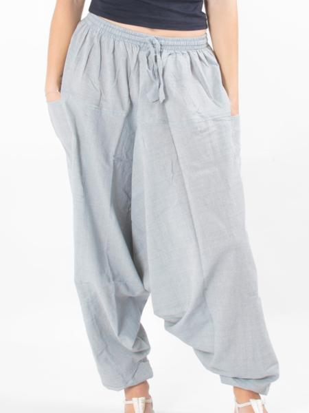 Pantalon sarouel léger uni gris pour homme ou femme