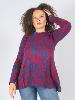 T-shirt manches longues imprimé paisley rouge et bleu