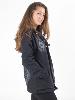 Manteau noir épais doublé polaire à motif sanskrit