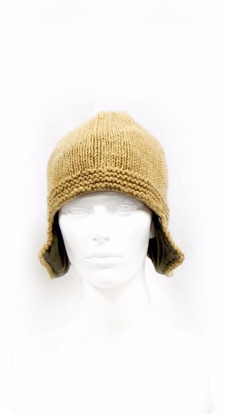 Bonnet ski beige en laine