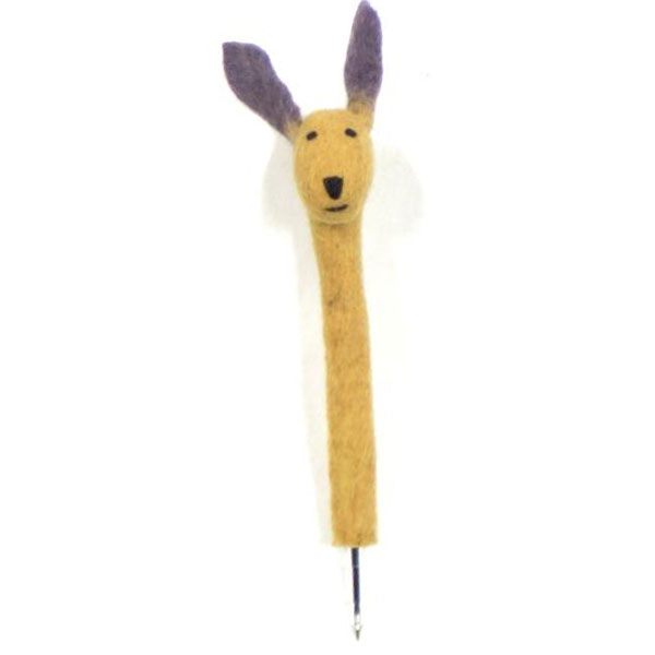 Cache-crayon lapin beige/jaune - accessoire ethnique