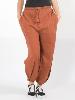 Pantalon bouffant ethnique orange rouille uni