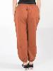 Pantalon bouffant ethnique orange rouille uni