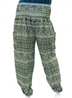 Pantalon bouffant vert motif paisley