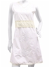 Robe blanche col dentelle et broderies fleurs