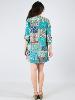 Robe chemise patchwork droite courte grande taille