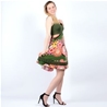 Robe kaki style pin-up à motif à fleurs
