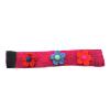 Bracelet en laine bordeaux avec fleurs