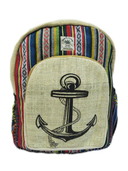 Grand sac à dos chanvre Himalayan - motif ancre marine - Sac XL