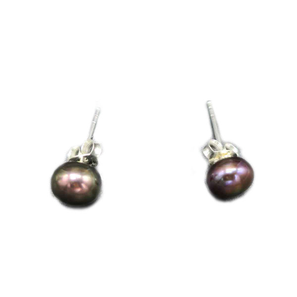 Boucles d'oreilles avec perle violette