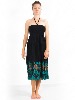 Jupe longue noire convertible à broderie motif fleuri ajouré