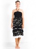 Jupe longue noire convertible à motif fleuri romantique et dentelle