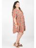 Robe poncho grande taille ample motif coloré paisley rouge