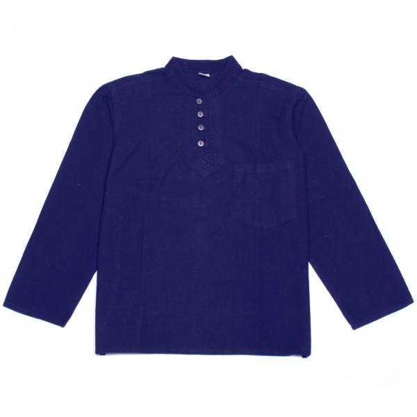 Chemise bleue à manches longues chic et sobre