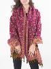 Grande écharpe en laine rose à motif cachemire