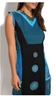 Robe noire et bleue originale au style ethnique