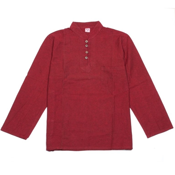 Chemise rouge ethnique à manches longues