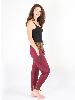 Pantalon bordeaux coton brodé motif népalais