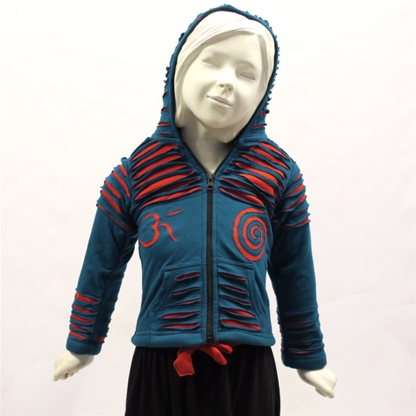 Gilet à capuche lutin bleu griffure