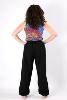Pantalon bouffant noir à frise ethnique et motif Om latéral