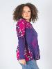 T-shirt manches longues imprimé gouttes violettes et roses