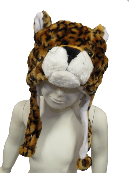 Bonnet animaux tête de léopard