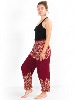 Pantalon bouffant bordeaux à imprimé motif arabesque