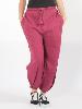 Pantalon bouffant ethnique bordeaux uni