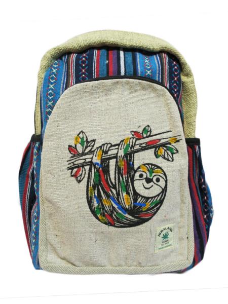 Sac à dos chanvre Himalayan - motif paresseux