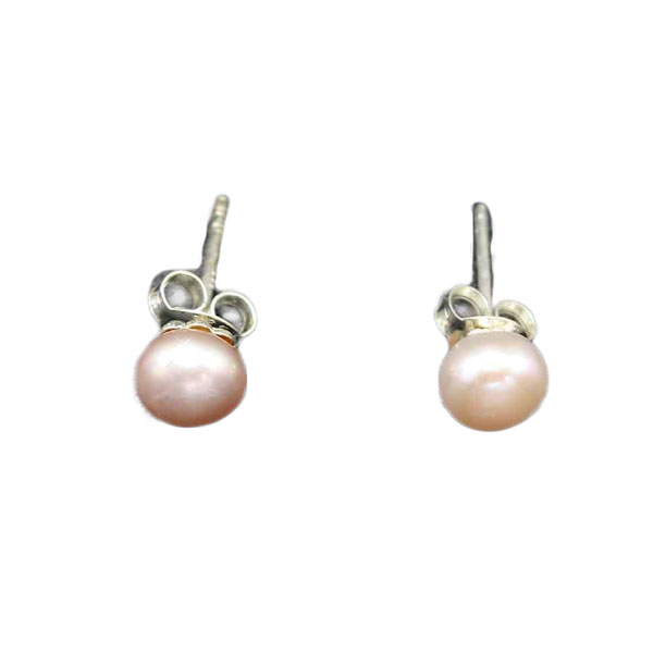 Boucles d'oreilles avec perle rose