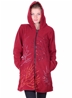  Manteau en polaire rouge avec motif brodé d'arbre