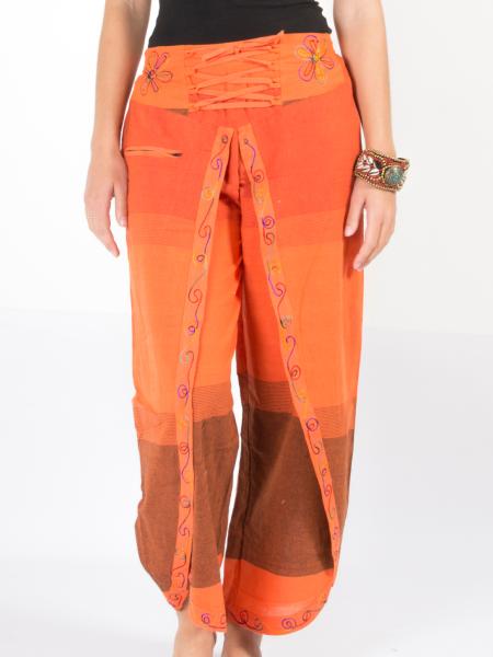 Pantalon bouffant portefeuille orange