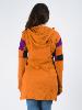 Gilet patchwork long à capuche aux couleurs élément terre