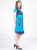 Robe cache-cœur bleue au style japonais