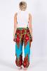 Pantalon bouffant turquoise à motif oriental milles et une nuits