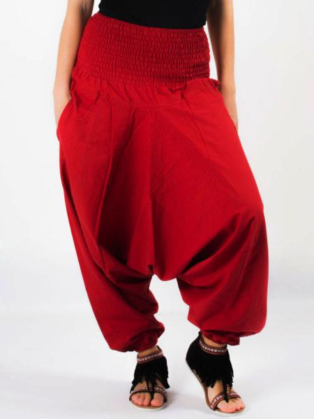 Pantalon sarouel convertible rouge uni