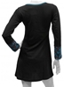 Robe noire et bleue à imprimé vintage