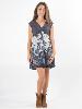 Robe grise et blanche à motif de paisley ethnique