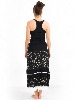 Jupe longue noire convertible à motif fleuri romantique et dentelle