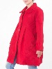 Manteau long rouge féminin au style rétro à fleurs brodées