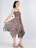 Robe bustier fluide asymétrique originale bretelle fine colorée