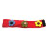Bracelet en laine rouge avec fleurs
