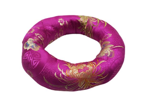 Coussin pour bol chantant rose motif doré chinois