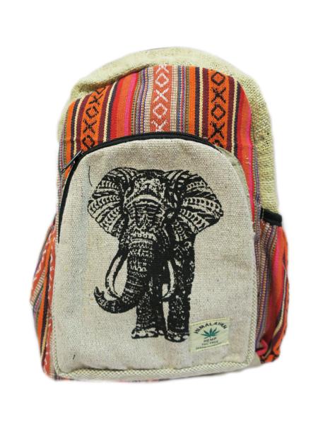 Sac à dos chanvre Himalayan - motif éléphant - petit sac